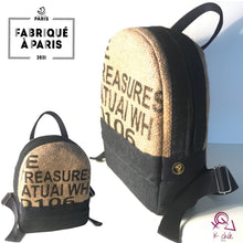 Charger l'image dans la galerie, Petit sac à dos en sac de café Upcyclé, Jean recyclé